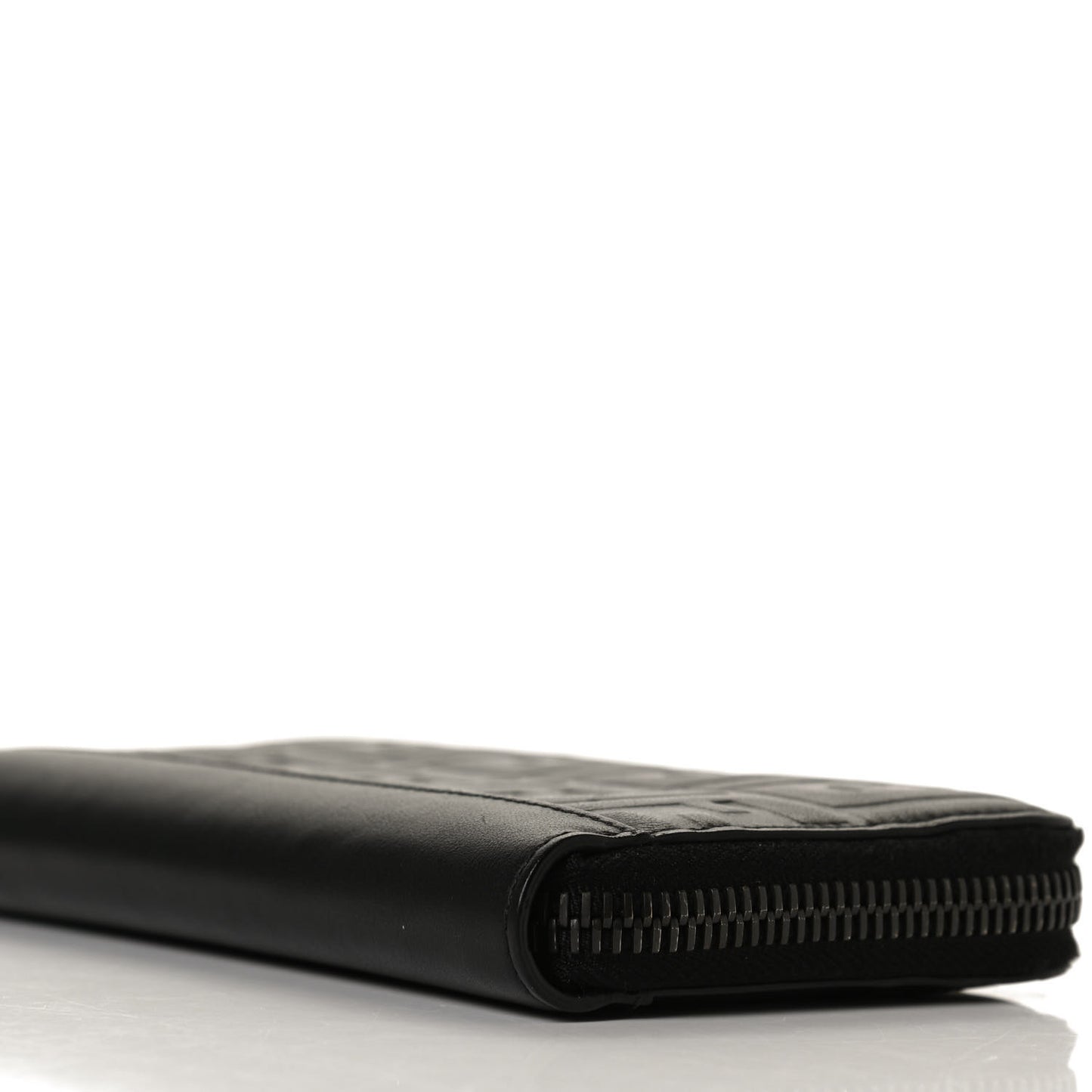 Vitello Grace FF 1974 Embossed Zip Around Wallet Black