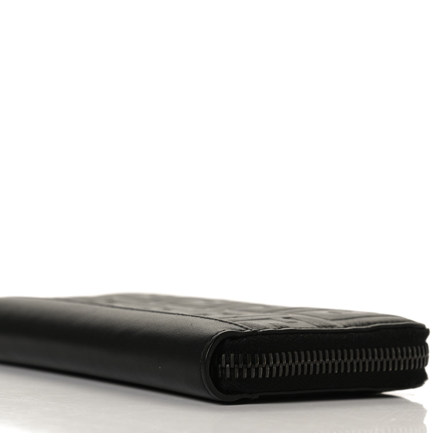 Fendi Vitello Grace FF 1974 Embossed Zip Around Wallet Black 8 of 12