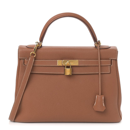 Hermes Togo Kelly Retourne 32 Gold 1 of 11