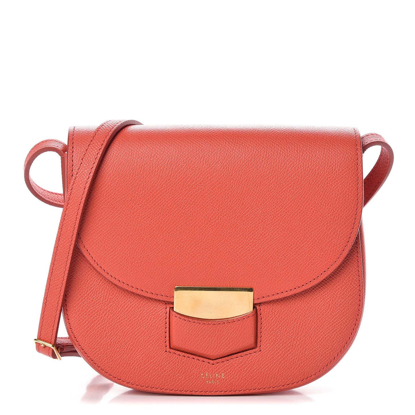 Grained Calfskin Small Trotteur Poppy
