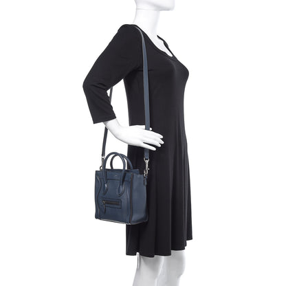 Celine Drummed Calfskin Nano Luggage Orage 2 of 11