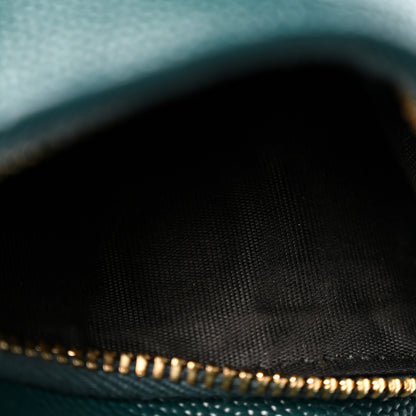 Saint Laurent Grain De Poudre Mixed Matelasse Triquilt Monogram Compact Tri Fold Wallet Sea Turquois 8 of 11