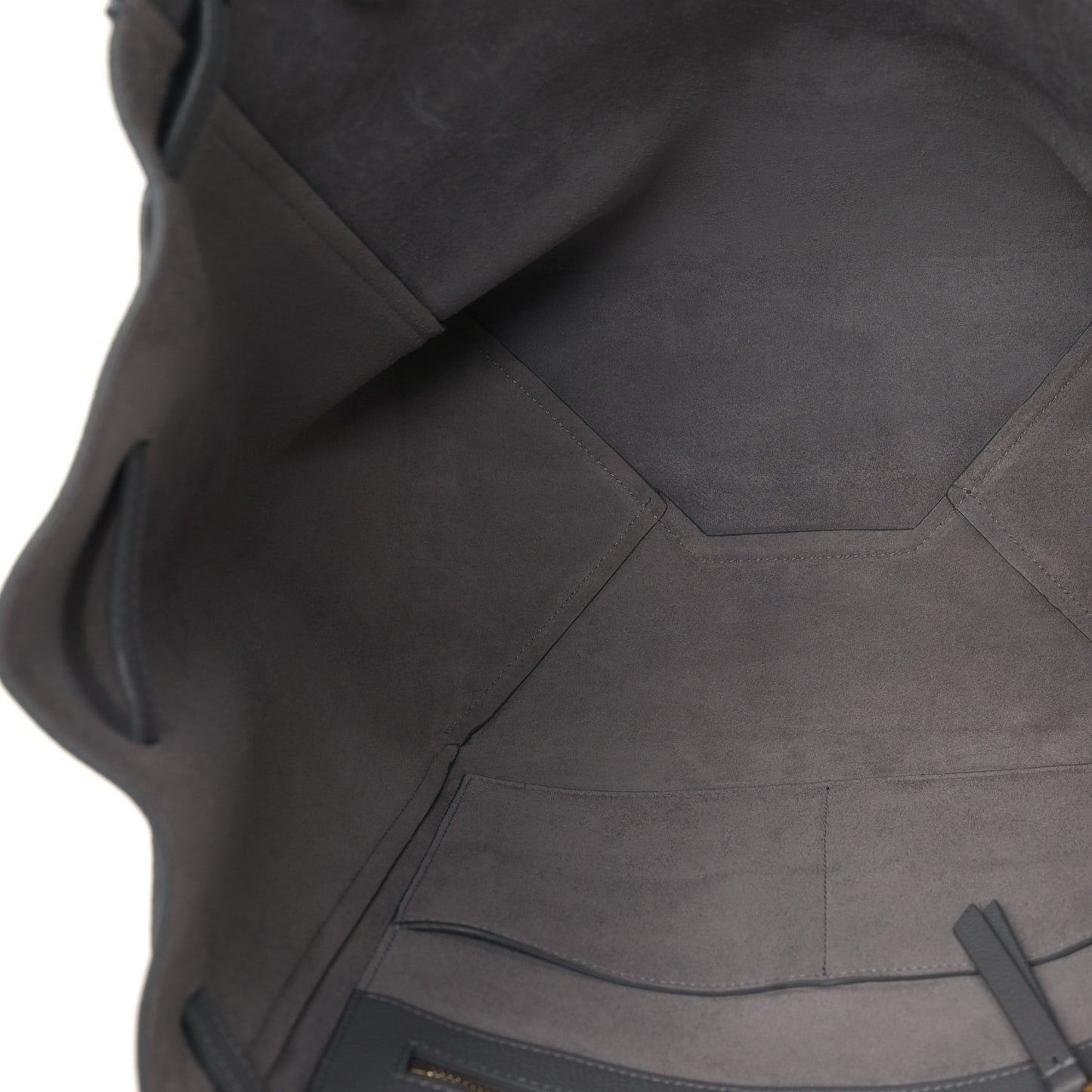 Soft Grained Calfskin Small Belt Cabas Phantom Medium Grey