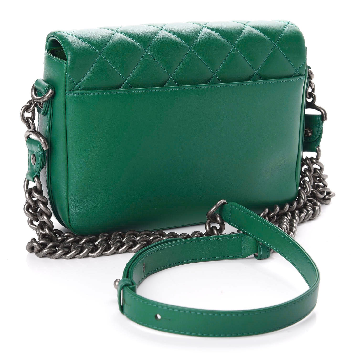 Chanel Calfskin Quilted Medium Rock My Shoulder Flap Green 3 of 10