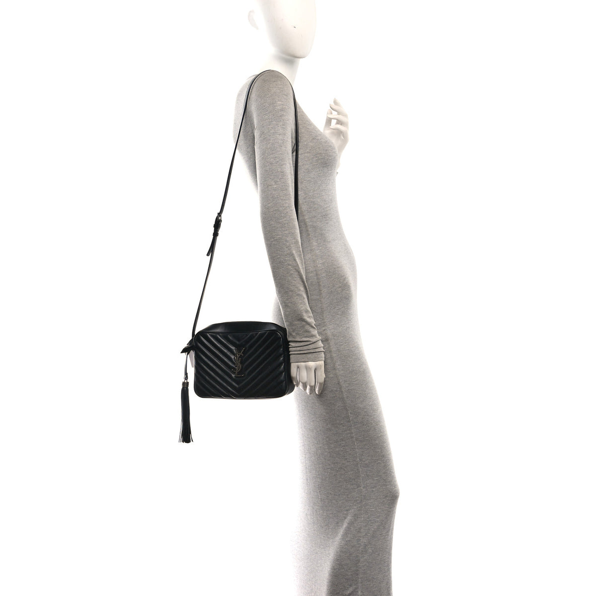 Calfskin Matelasse Monogram Lou Camera Bag Black