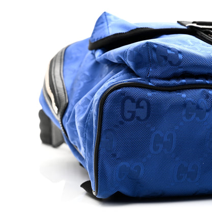 Gucci Econyl Nylon Monogram Off The Grid Backpack Guilted Blue Black 10 of 11