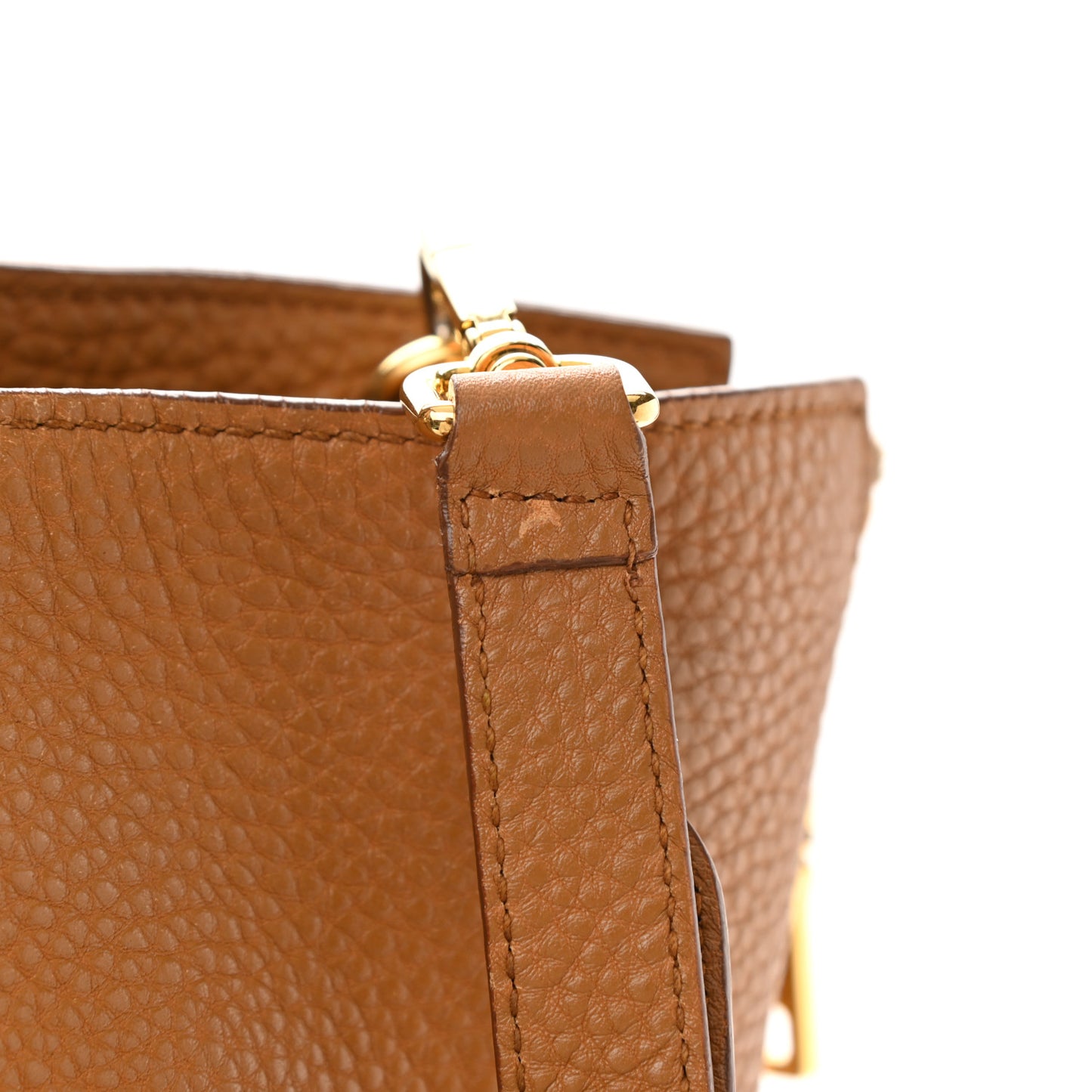 Vitello Daino Side Zip Tote Cannella