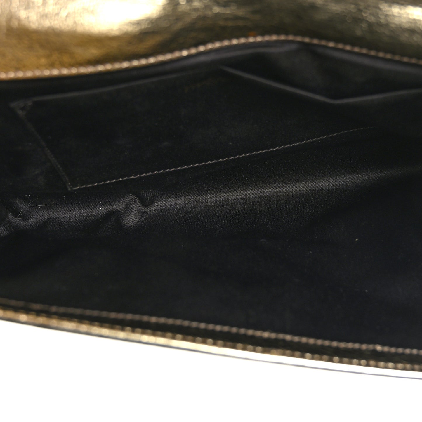 Metallic Calfskin Large Belle De Jour Clutch Silver Gold