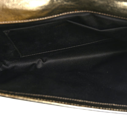 Saint Laurent Metallic Calfskin Large Belle De Jour Clutch Silver Gold 5 of 7