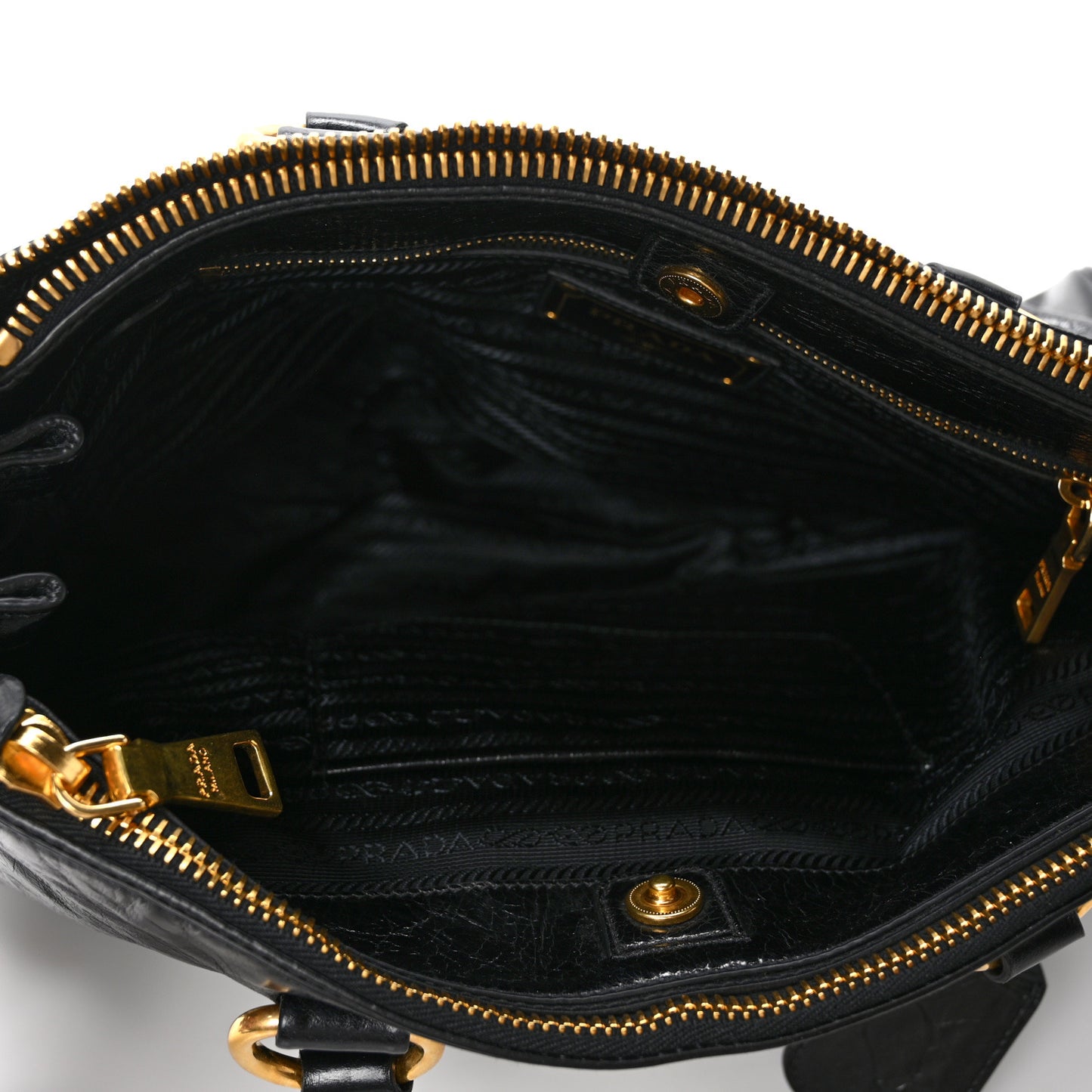 Vitello Shine Shopping Satchel Black