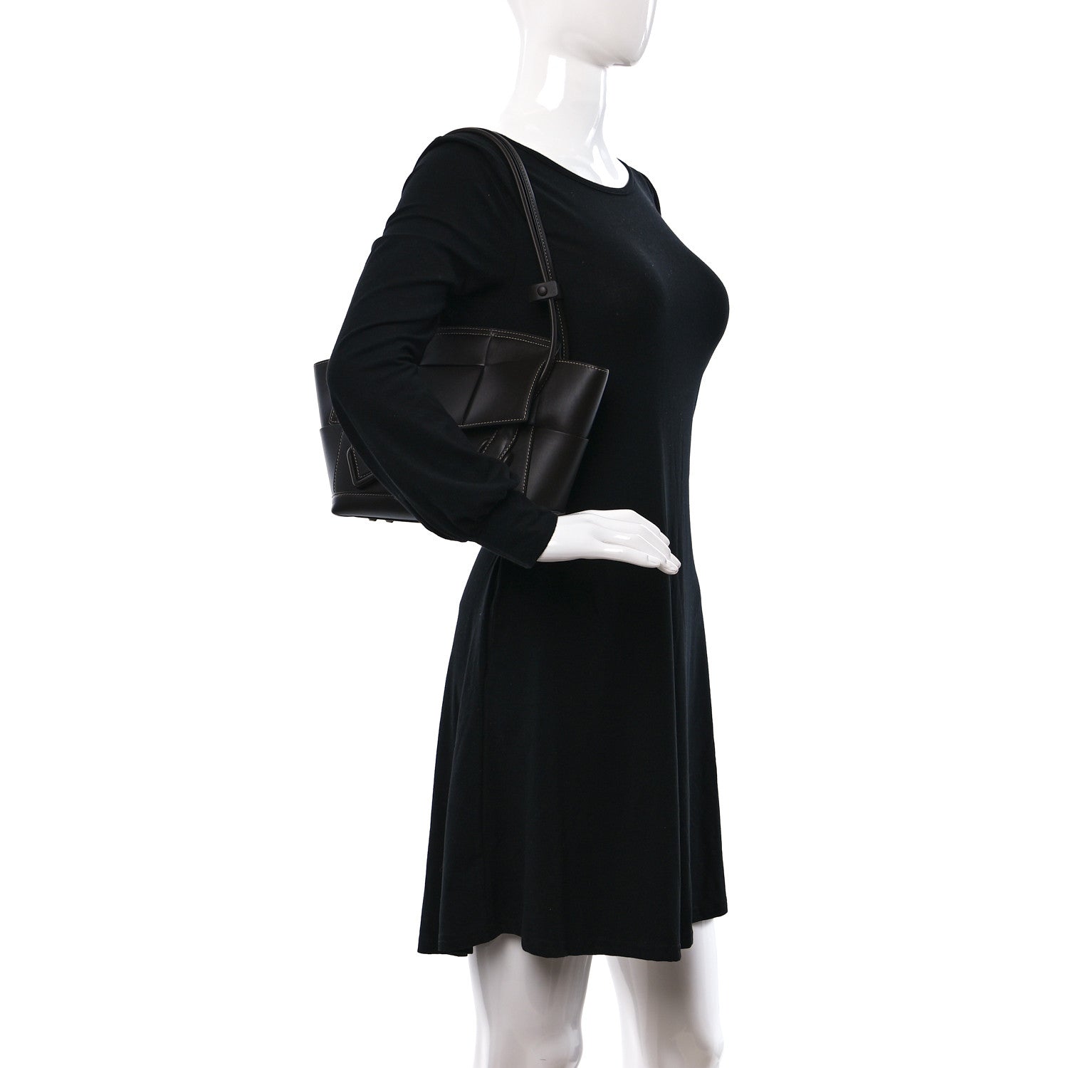 Bottega Veneta French Calfskin Maxi Intrecciato Small Arco Black 2 of 9