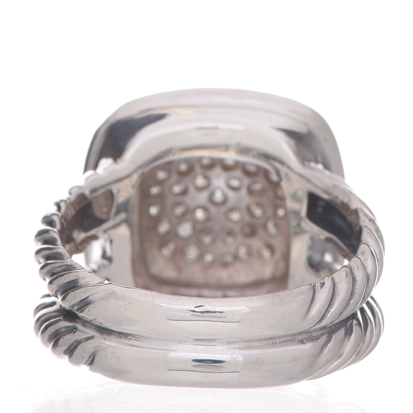 Sterling Silver Diamond 11mm Albion Pave Ring 52 6