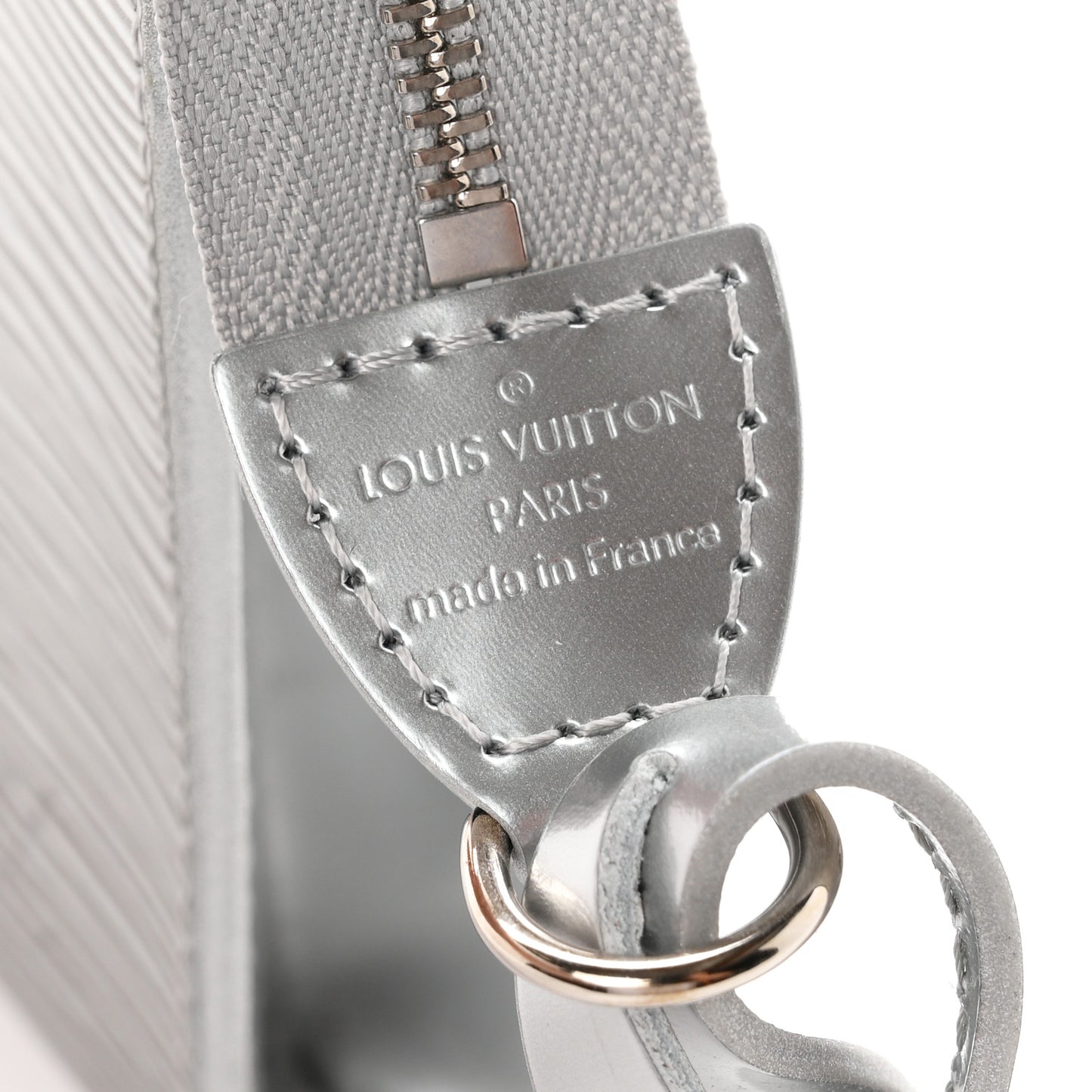 Epi Pochette Accessories Metallic Silver