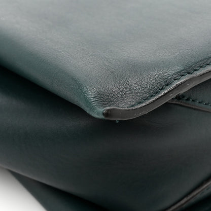 Celine Smooth Calfskin Tri-Fold Clutch on Chain Bottle Green 16 of 18