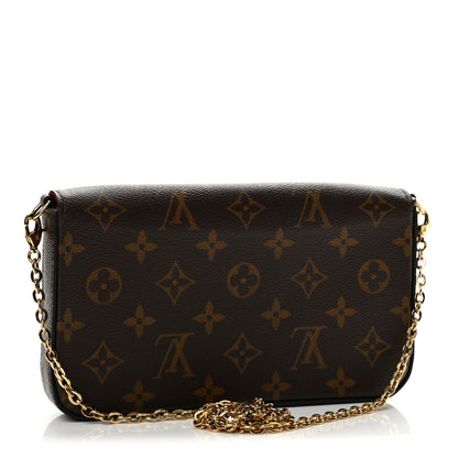 Louis Vuitton Monogram Pochette Felicie Chain Wallet Fuchsia 4 of 14