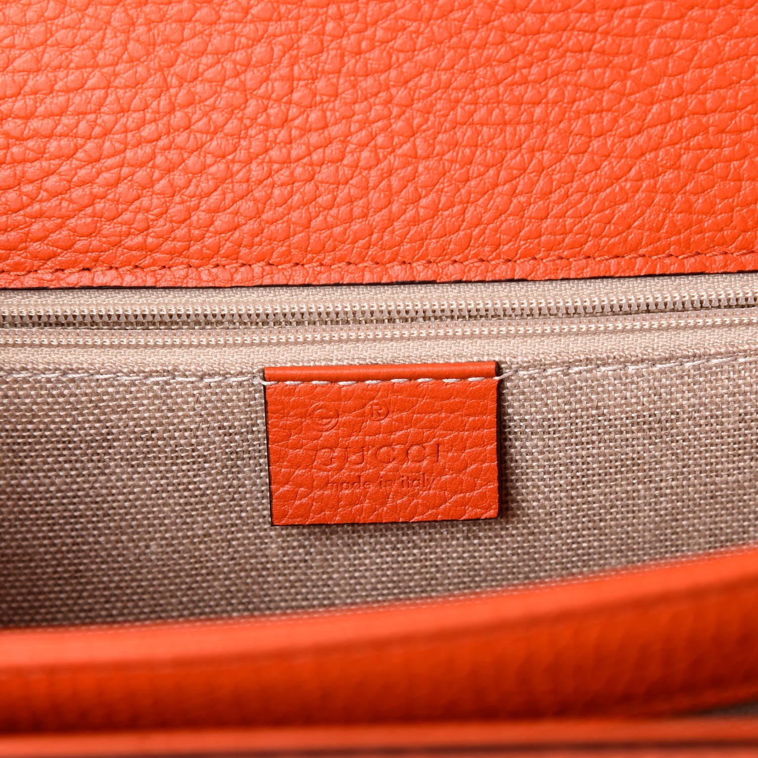 Gucci Dollar Calfskin Interlocking G Shoulder Bag Sun Orange 6 of 8