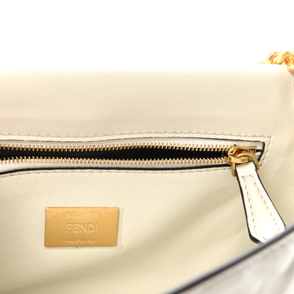 Fendi Nappa Small FF Embossed Midi Chain Baguette White 6 of 9