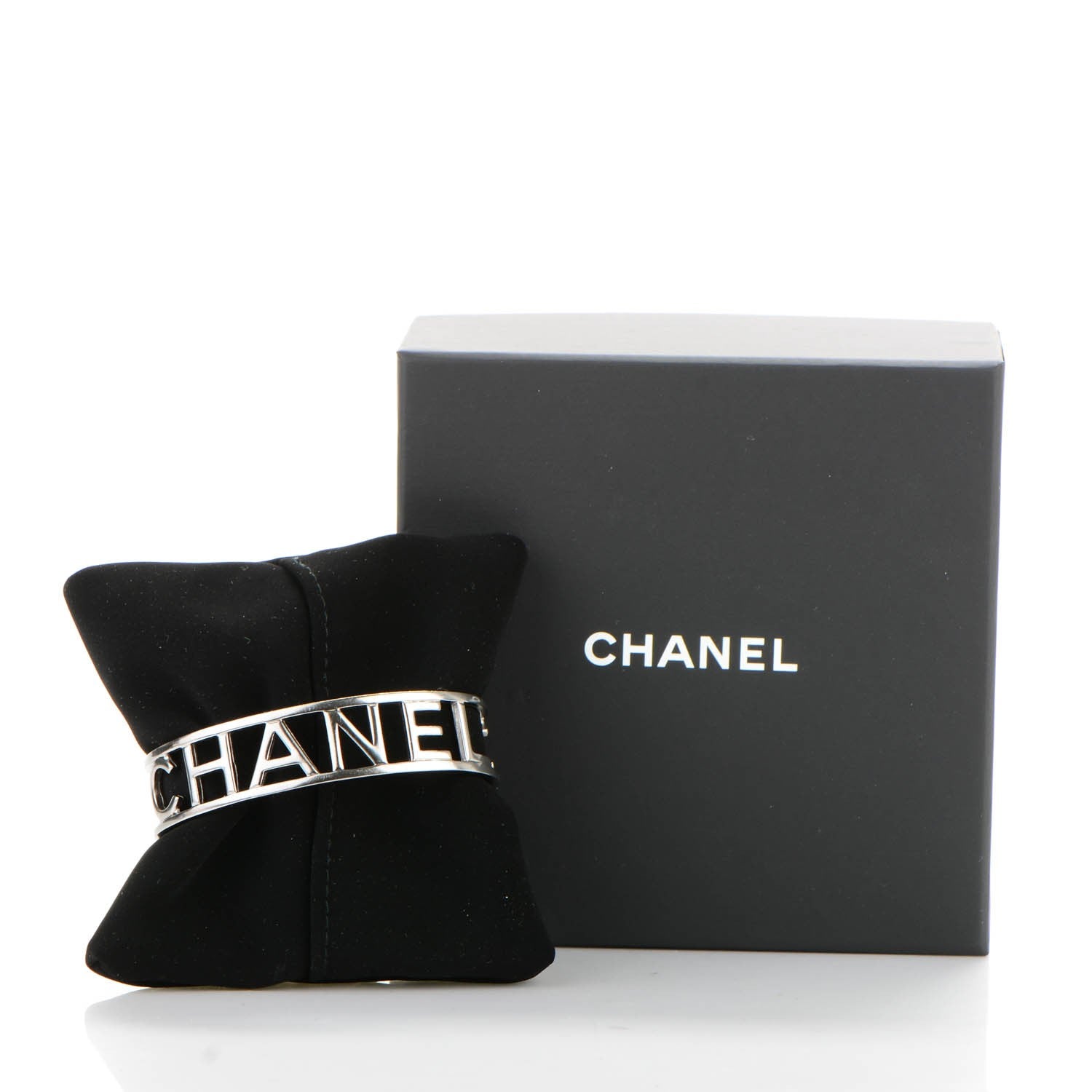 Chanel Metal Logo Cuff Silver 5 of 5