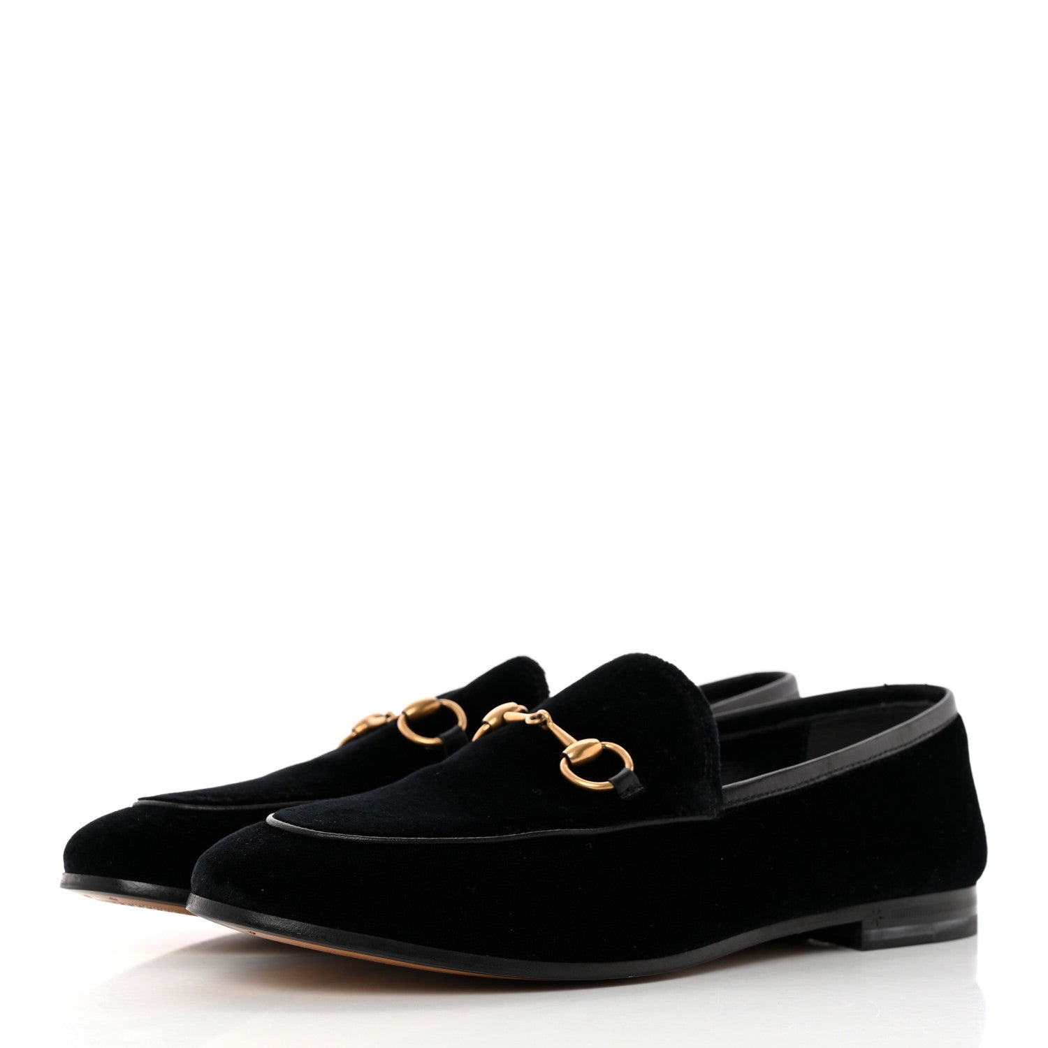 Gucci Velvet Horsebit Womens Jordaan Loafers 37 Black 3 of 14