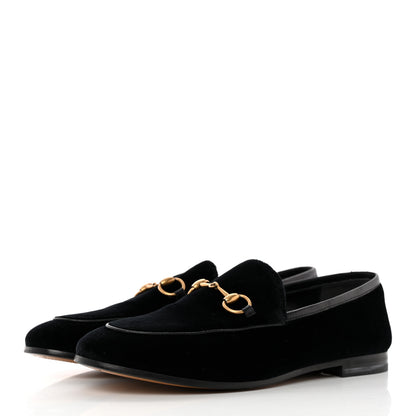 Gucci Velvet Horsebit Womens Jordaan Loafers 37 Black 3 of 14