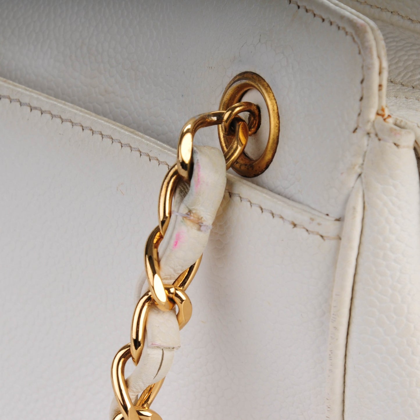 Caviar Shoulder Bag White
