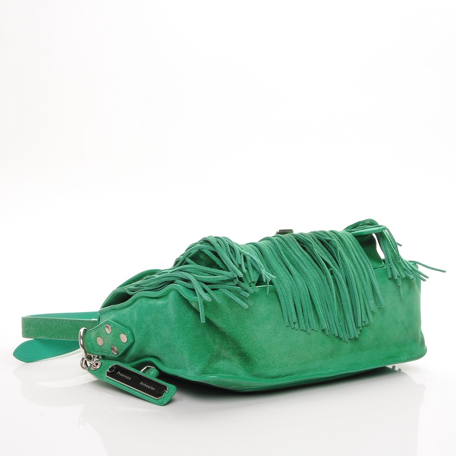 Proenza Schouler Suede Tiny PS1 Fringe Satchel Aloe 4 of 7
