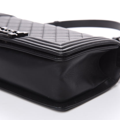 Chanel Calfskin Quilted Medium Boy Flap So Black 9 of 14