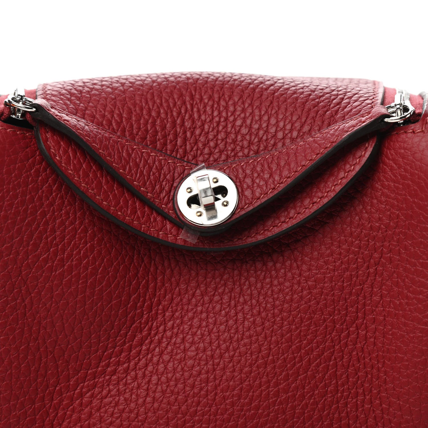 Hermes Taurillon Clemence Mini Lindy 20 Rouge Grenat 9 of 10