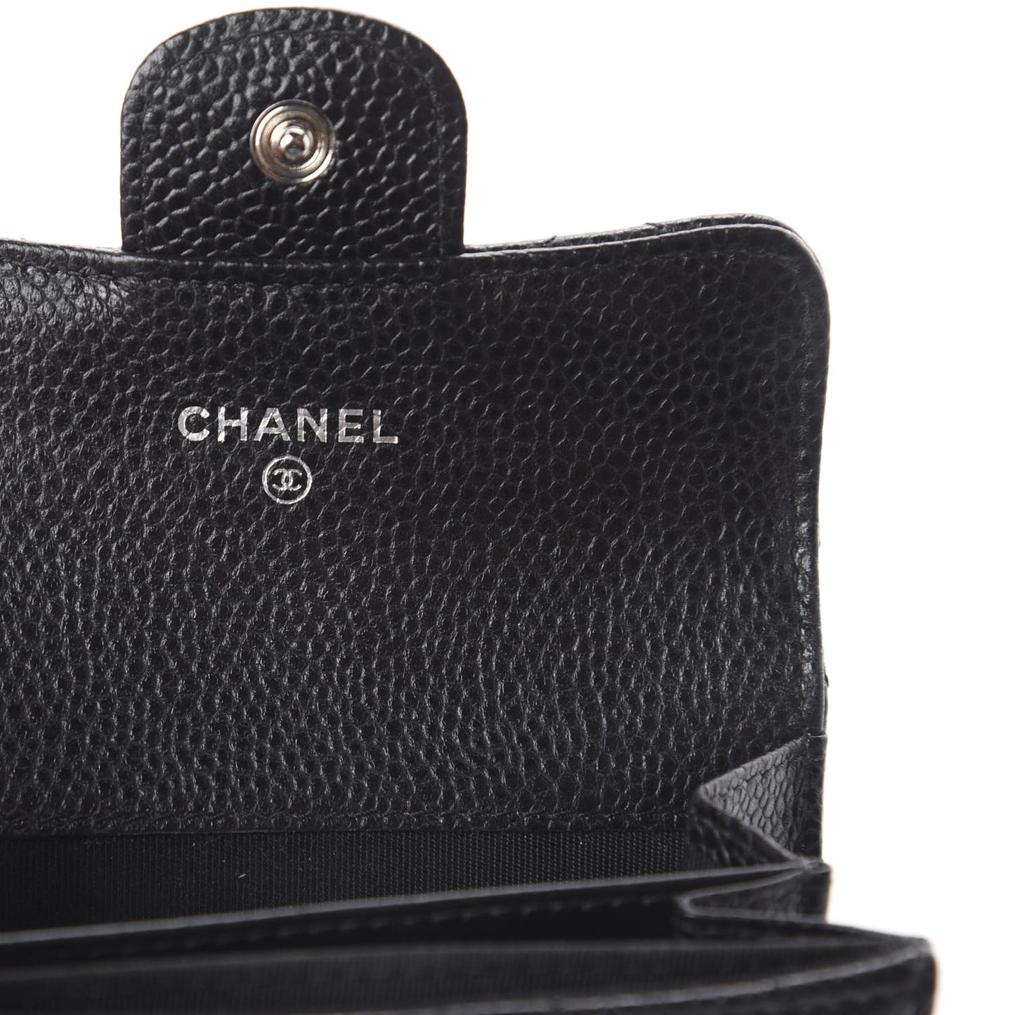 Caviar Quilted Flap Card Holder Black