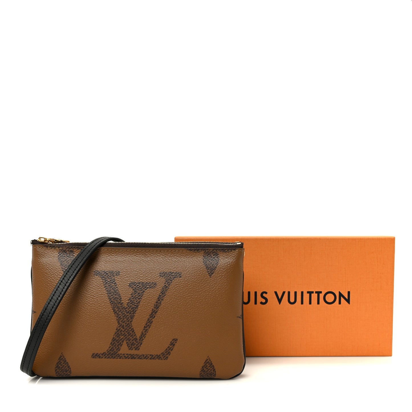 Reverse Monogram Giant Double Zip Pochette