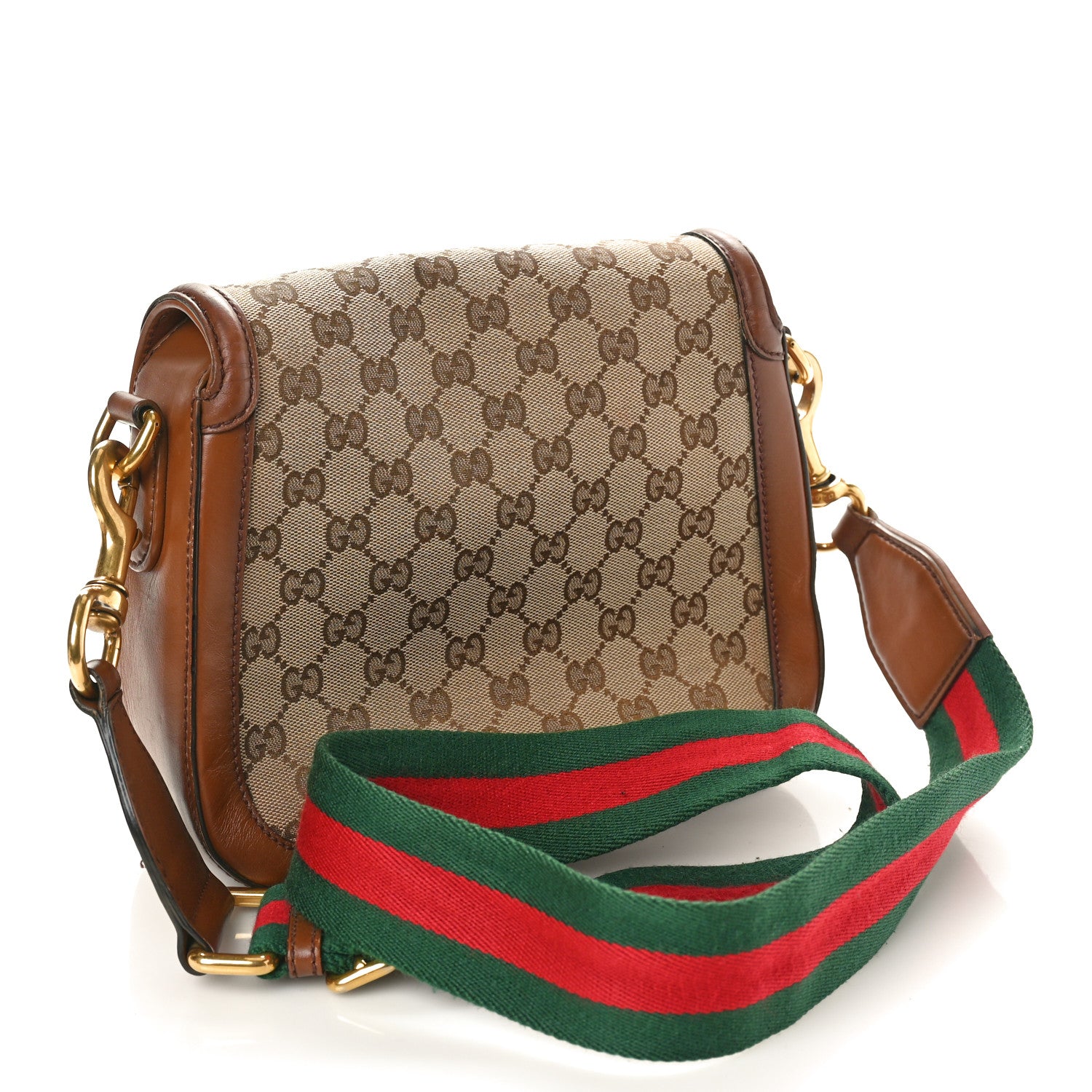 Gucci Monogram Medium Lady Web Shoulder Bag Beige Cuir 2 of 11