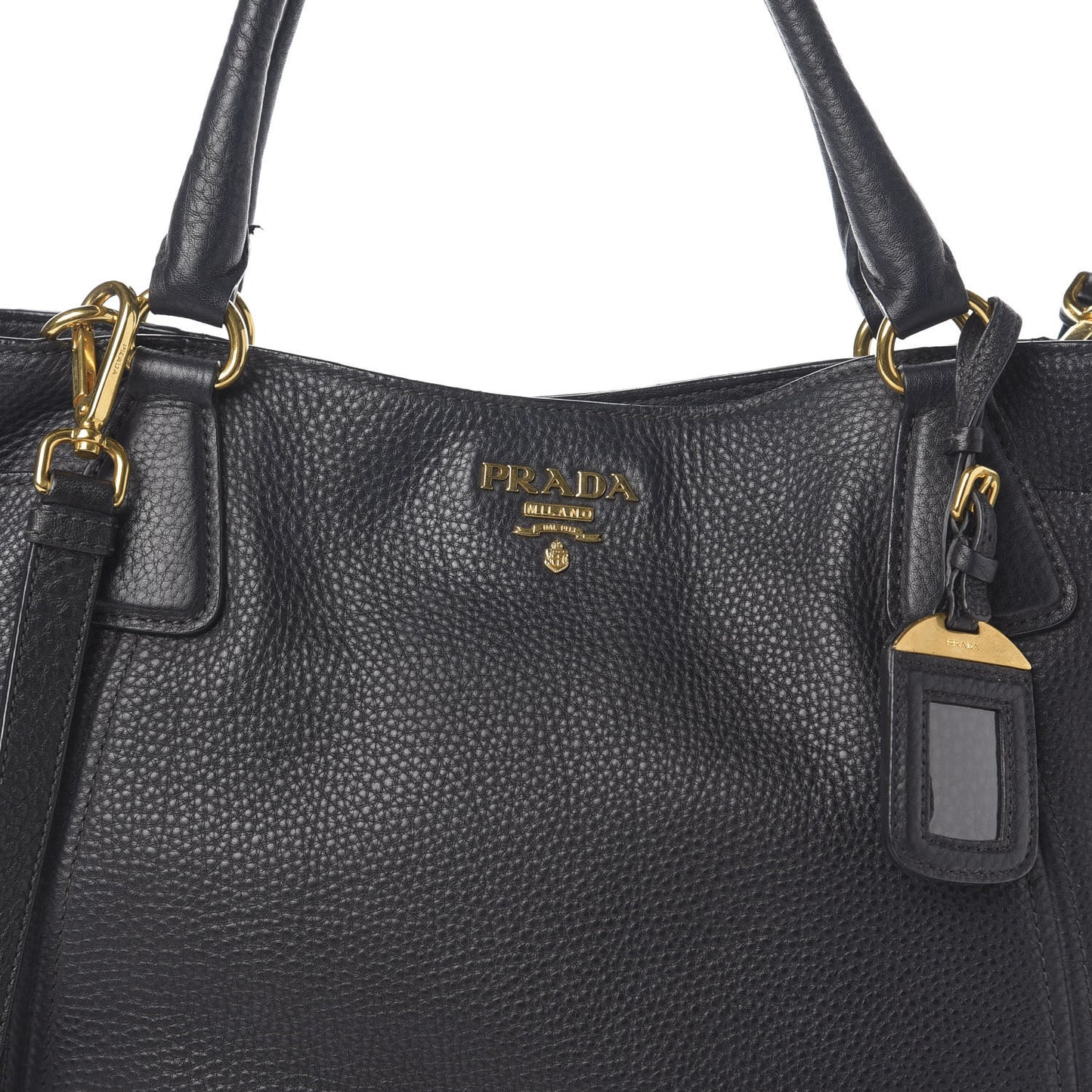 Vitello Daino Side Pocket Tote Black