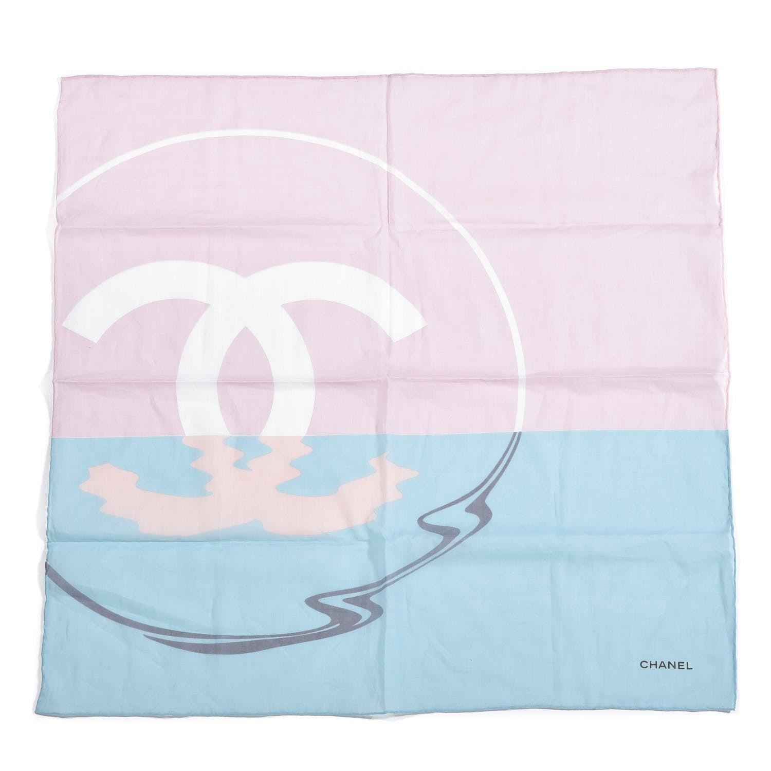 Chanel Cotton CC Logo Square Bandana Light Pink Light Green 1 of 3