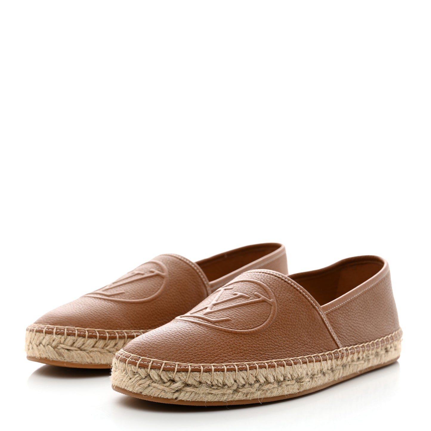 Monogram Leather Starboard Espadrille Flats 39 Brown