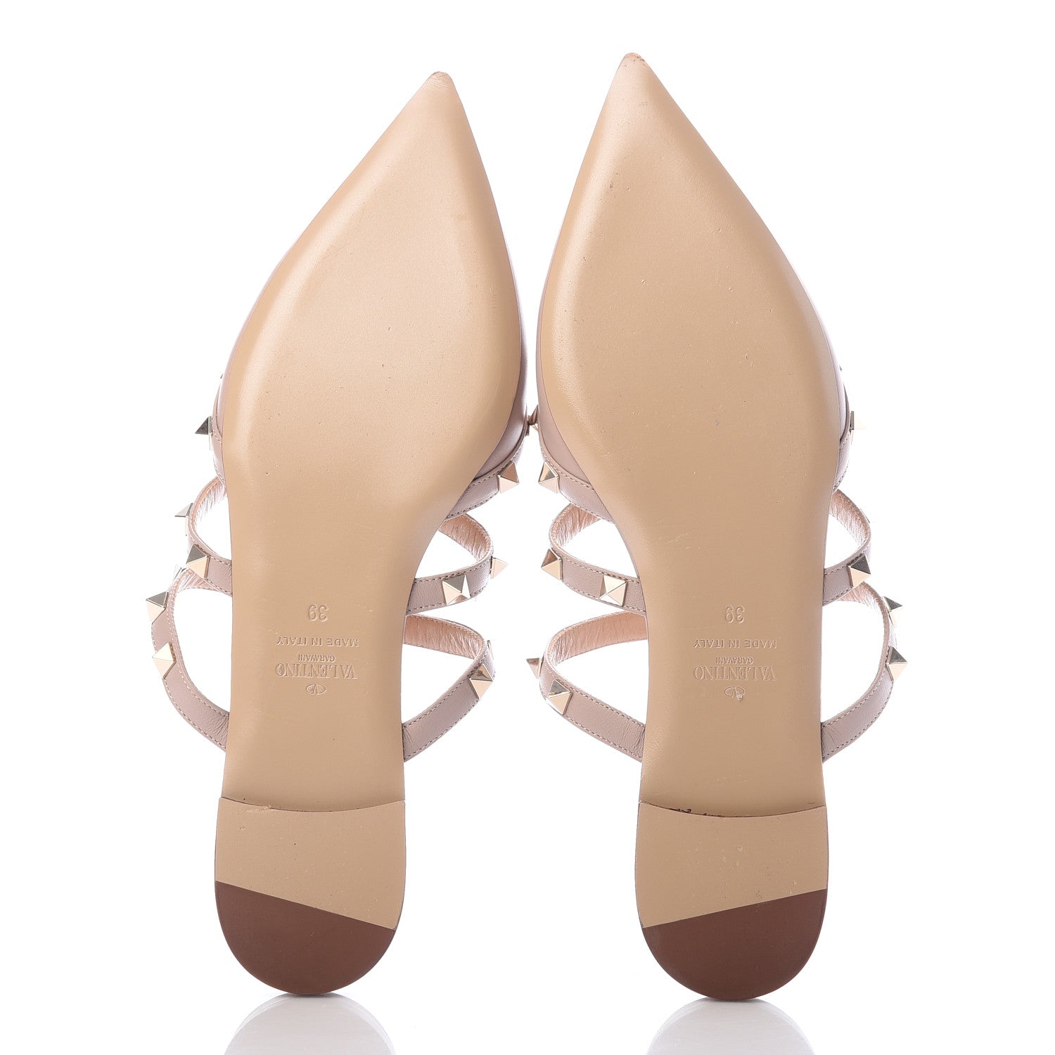Valentino Garavani Nappa Rockstud Flat Cage Mules 39 Poudre 16 of 22