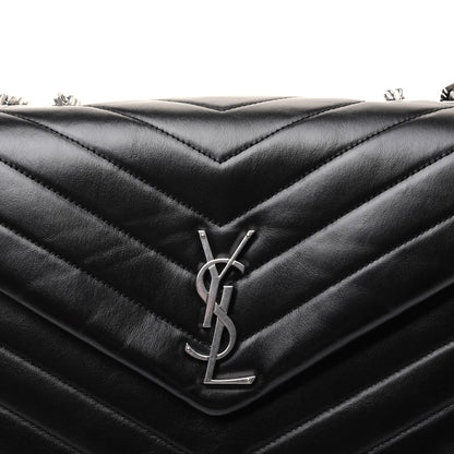 Saint Laurent Calfskin Y Quilted Monogram Medium Loulou Chain Satchel Black 18 of 20