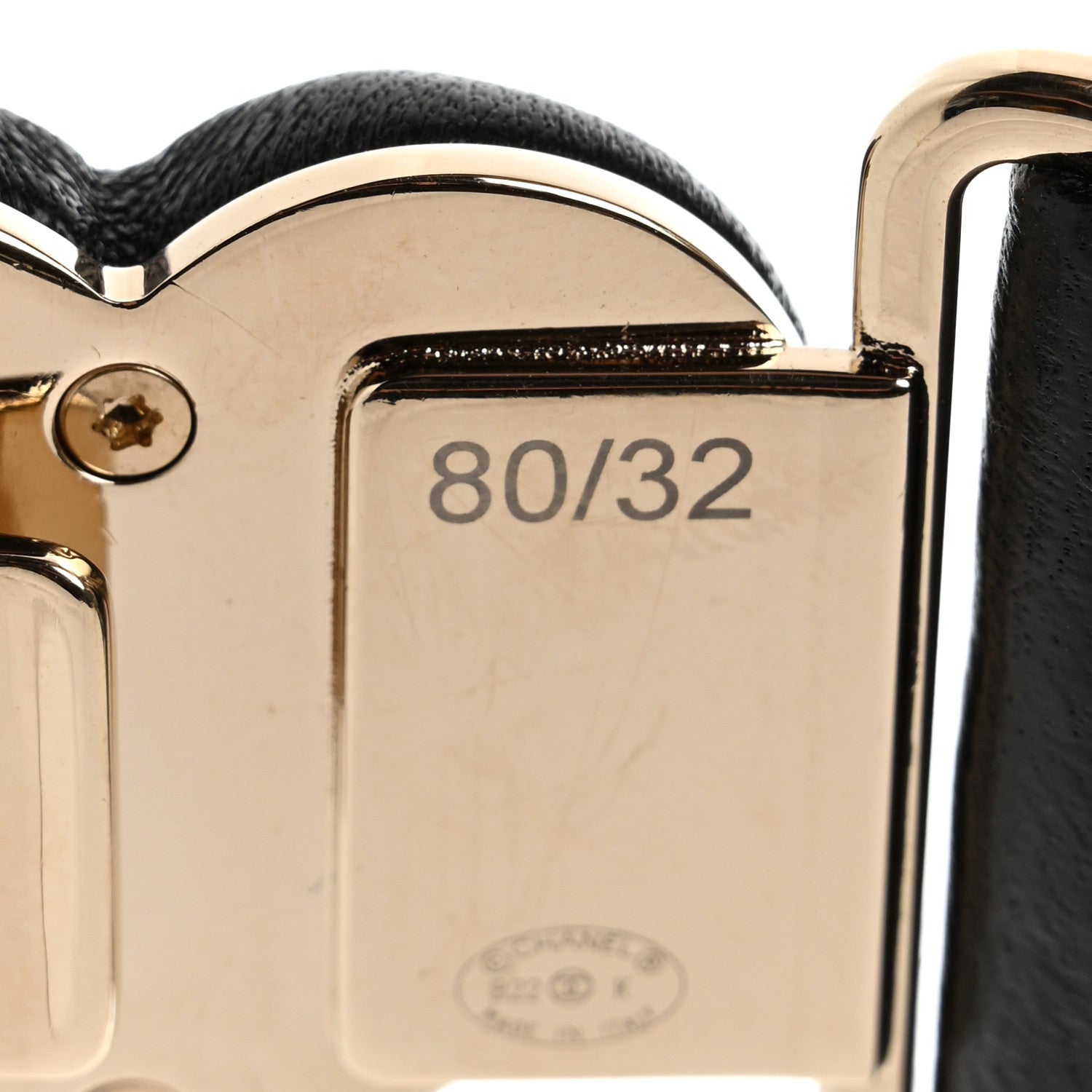 Chanel Calfskin CC Heart Belt 80 32 Black 3 of 6