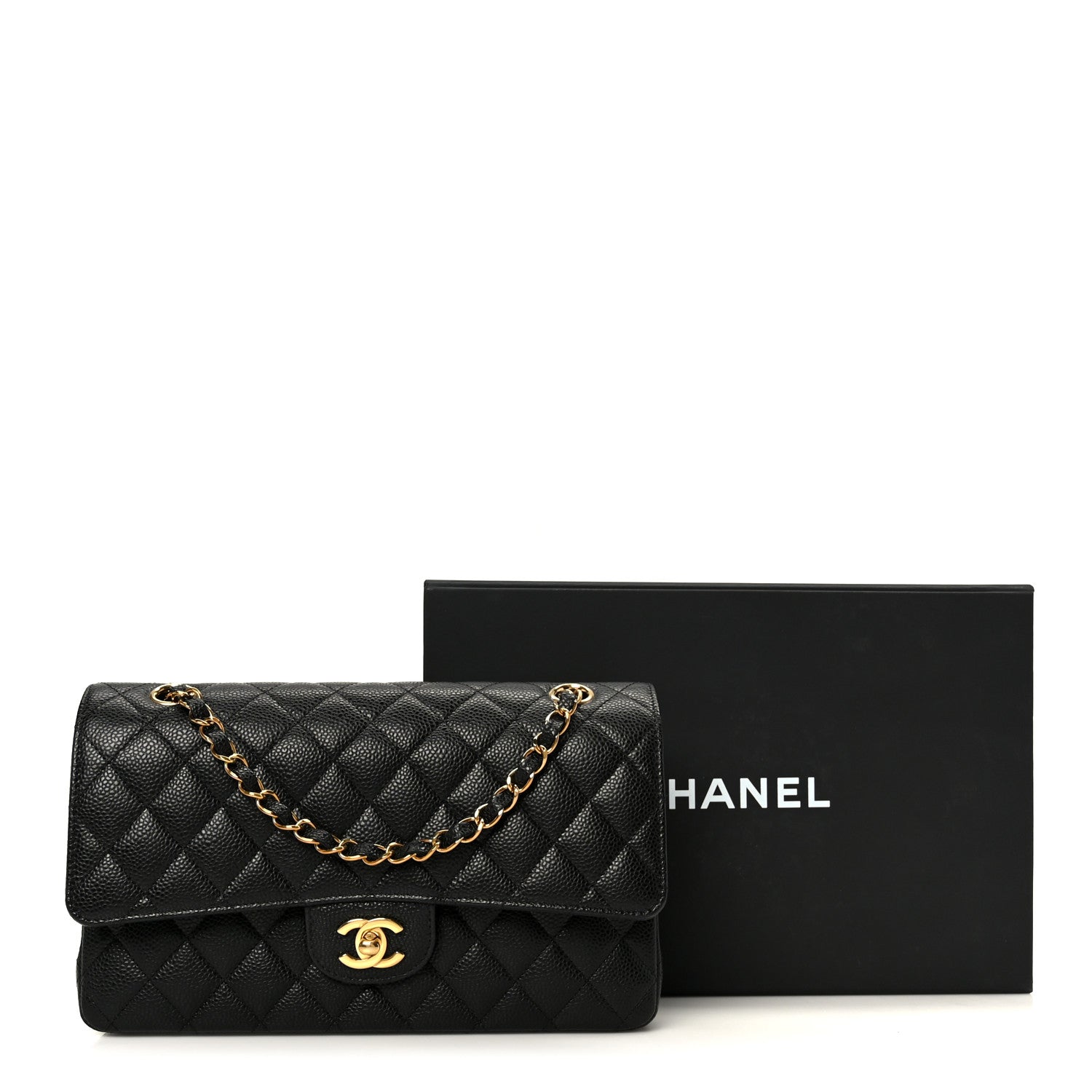 Chanel Caviar Quilted Medium Double Flap Black 12 of 12