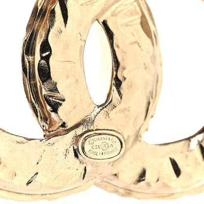 Chanel Crystal Textured CC Brooch Light Gold 3 of 4