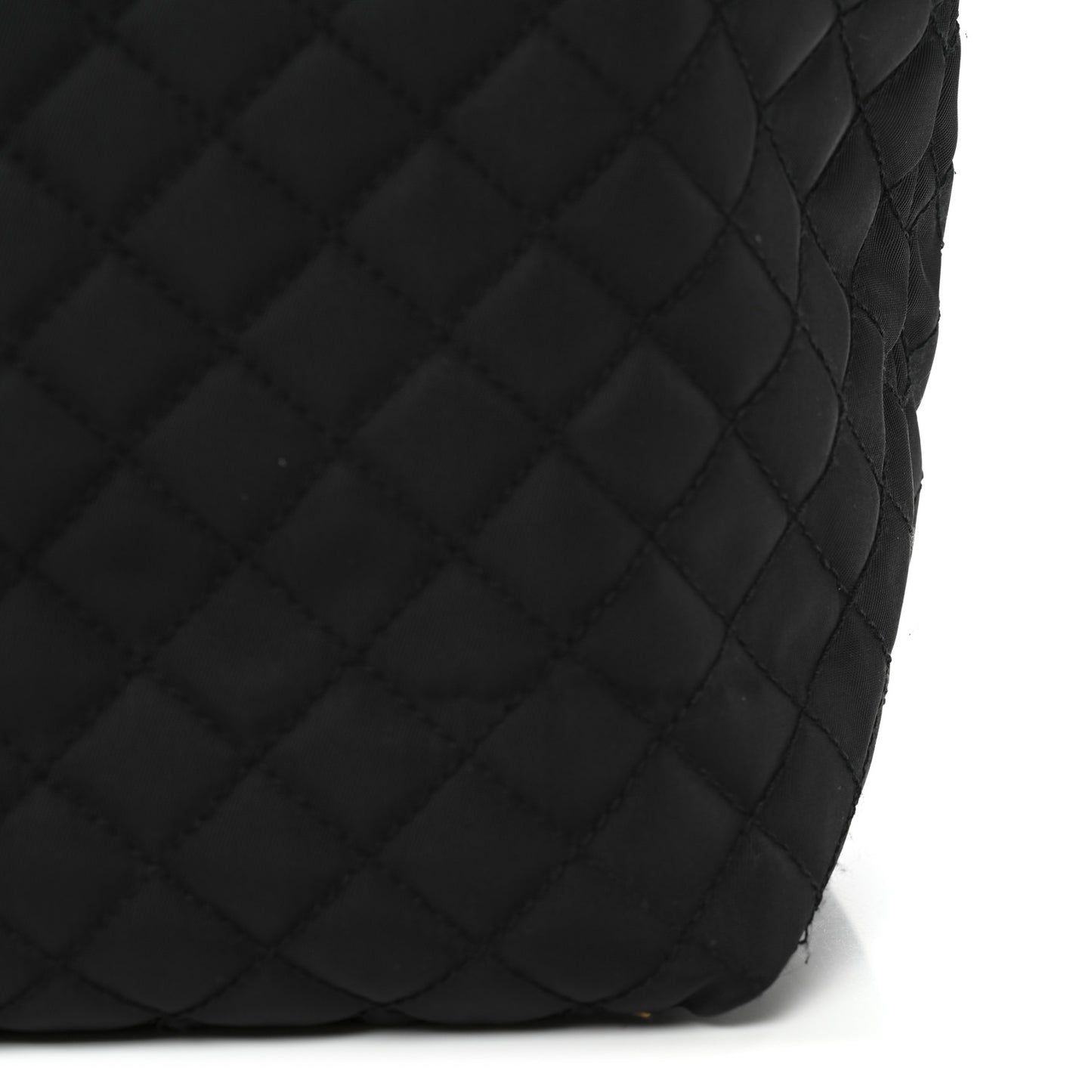 Tessuto Nylon Quilted Shopping Tote Black