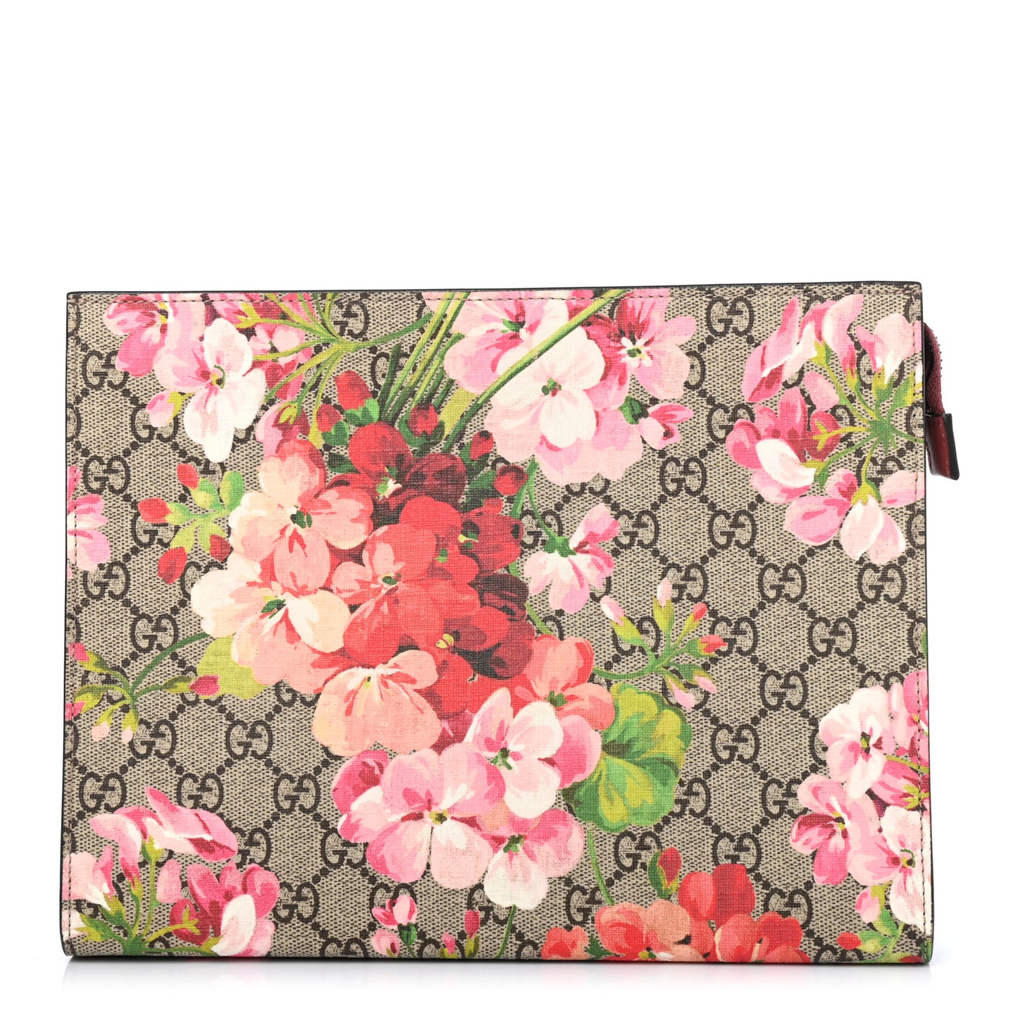 GG Supreme Monogram Blooms Large Cosmetic Case Beige Multicolor Dry Rose