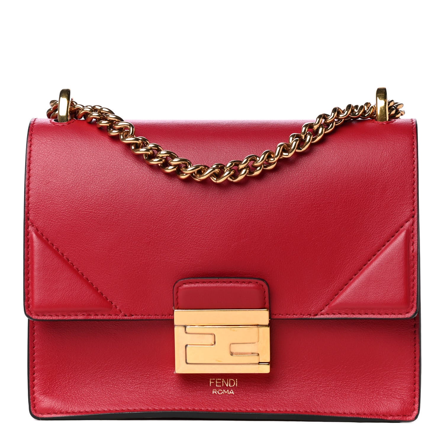 Fendi Vitello Grace Matte Small Kan U Shoulder Bag Fragola 1 of 4