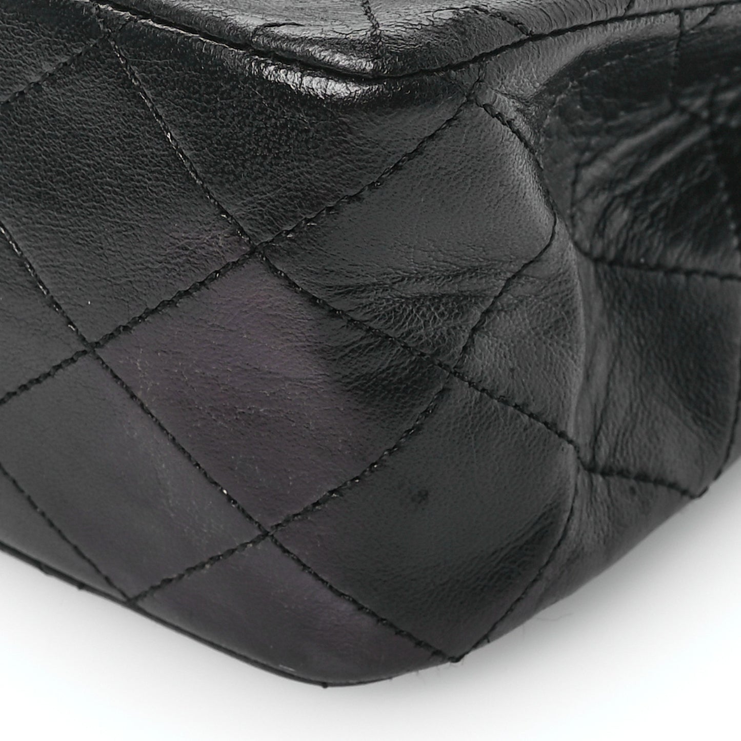 Lambskin Quilted Medium Double Flap Black