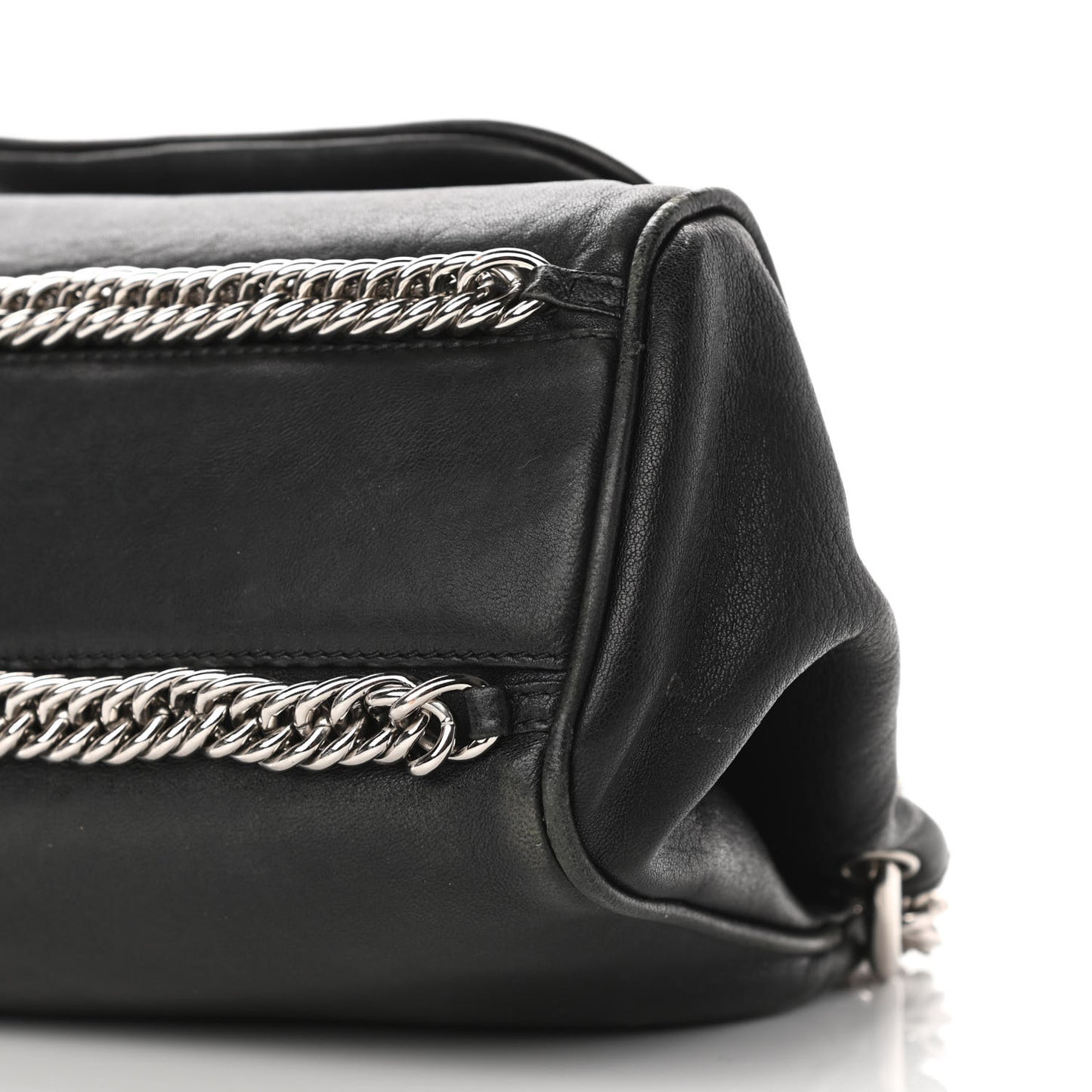Sheepskin Quilted Accordion Flap Black