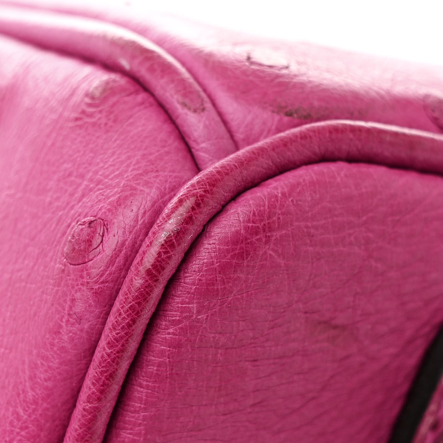 Ostrich Birkin 30 Rose Pourpre