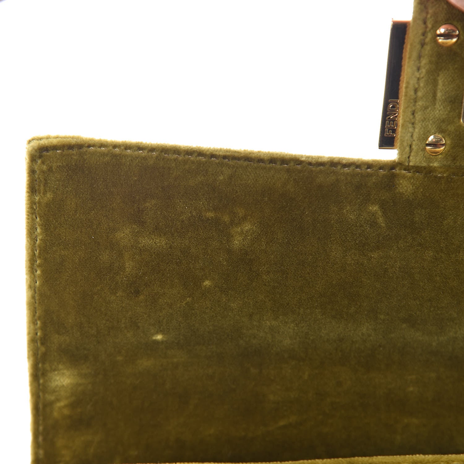 Fendi Velvet FF Embossed Baguette Camaleonte 12 of 18