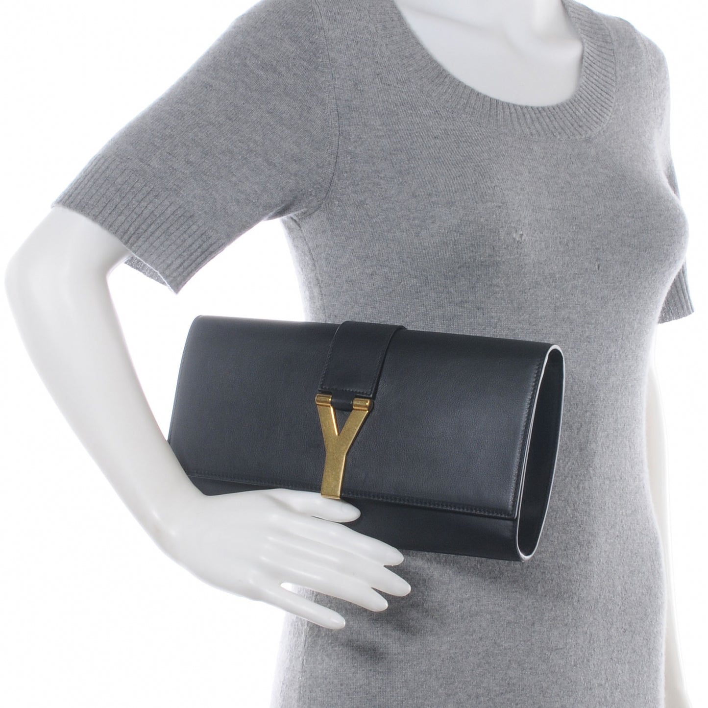 Leather ChYc Clutch Black