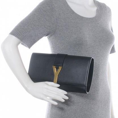 Saint Laurent Leather ChYc Clutch Black 2 of 8