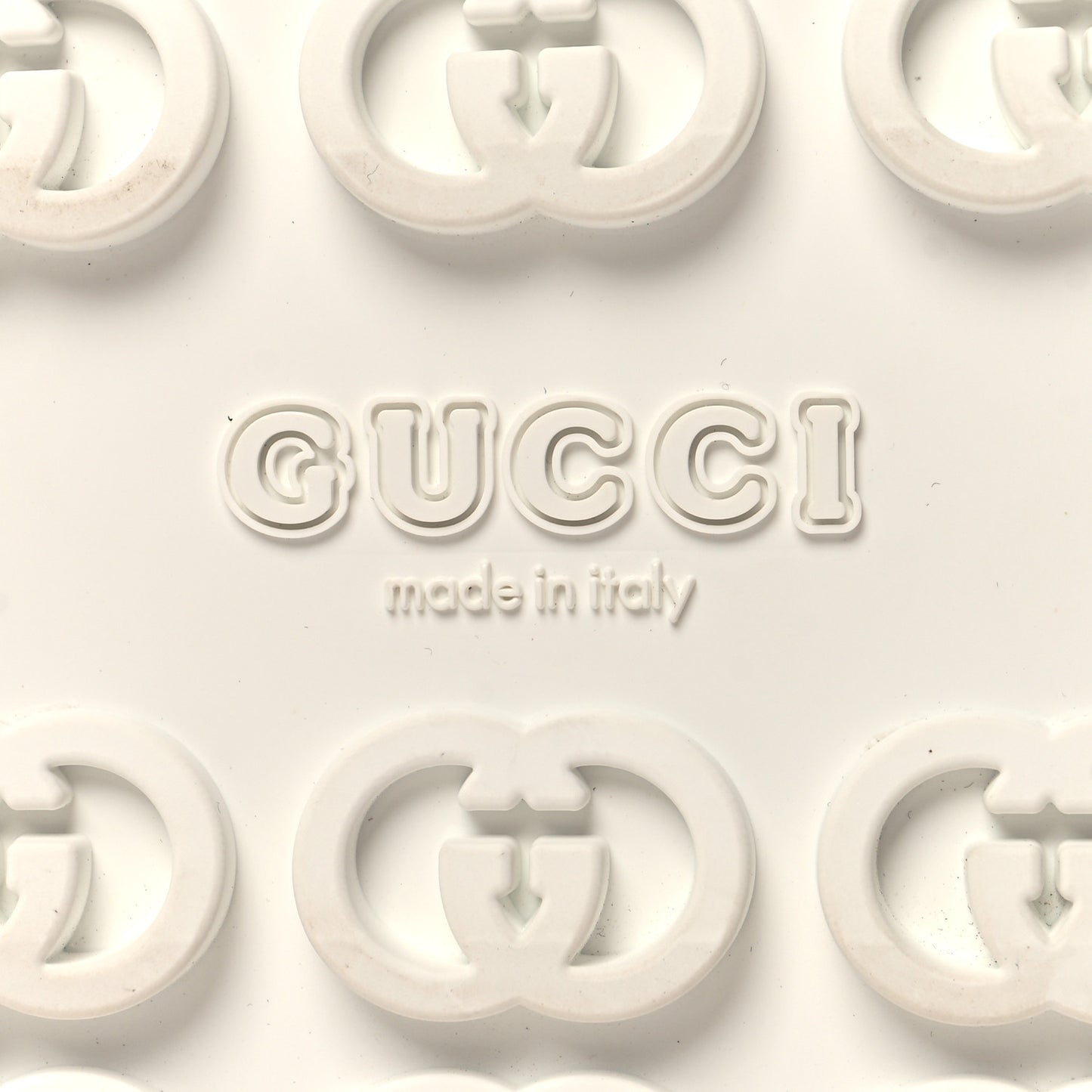 Glitter Rubber Womens Interlocking G Platform 42mm Slide Sandals 35 Silver