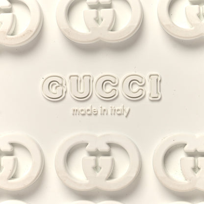 Gucci Glitter Rubber Womens Interlocking G Platform 42mm Slide Sandals 35 Silver 8 of 9